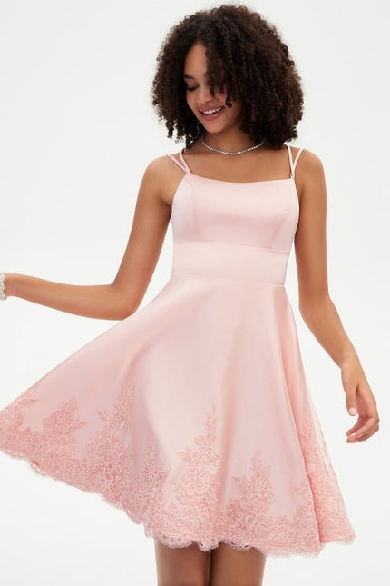 Robe De Bal De Bal En Satin Rose