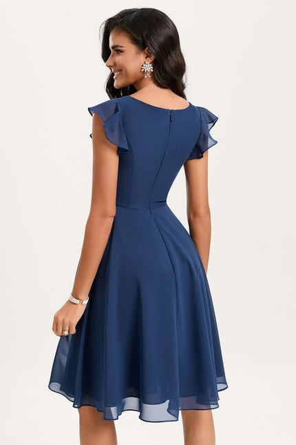 Robe De Bal Mousseline Bordeaux - gallery 3