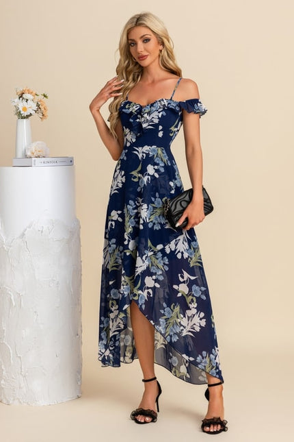 Robe De Bal Florale Asymétrique - gallery 9