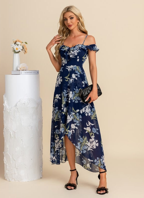 Robe De Bal Florale Asymétrique - gallery 9