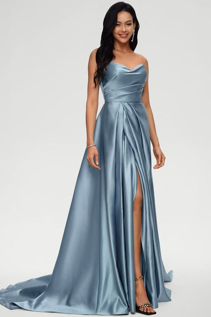 Robe De Bal Fluide Argentée - gallery 4