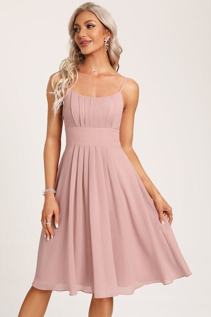 Robe De Bal Mousseline Rose Pâle - gallery 5