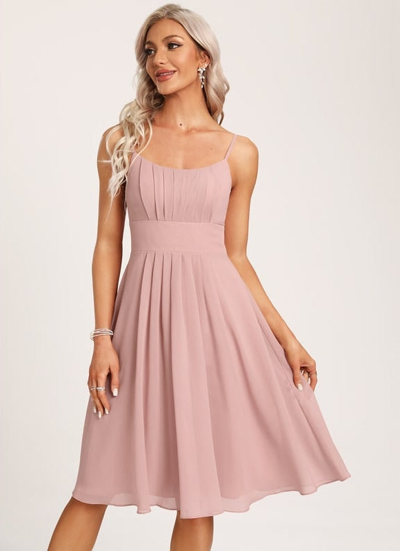 Robe De Bal Mousseline Rose Pâle - gallery 5