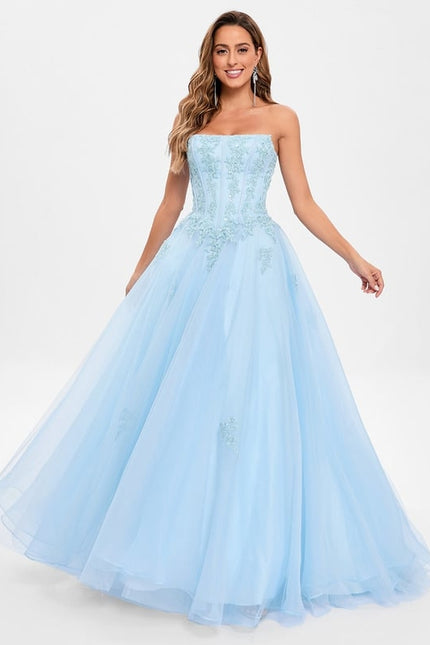 Robe De Bal Nuageuse Azur - gallery 4