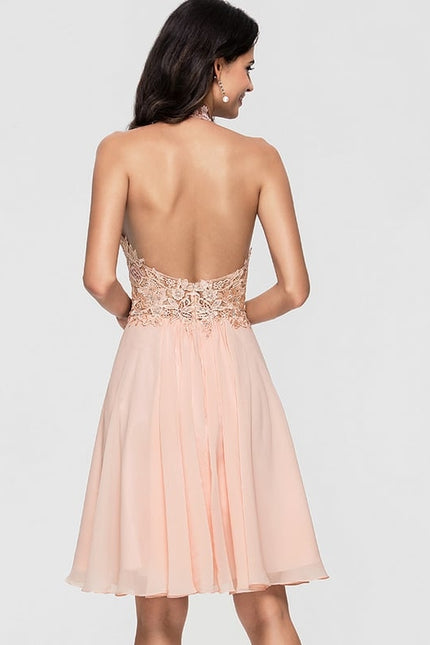 Robe De Bal Aérienne Pêche - gallery 2