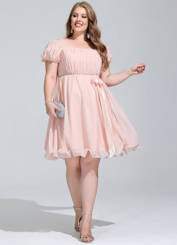 Robe De Bal Mousseline Pêche - gallery 9