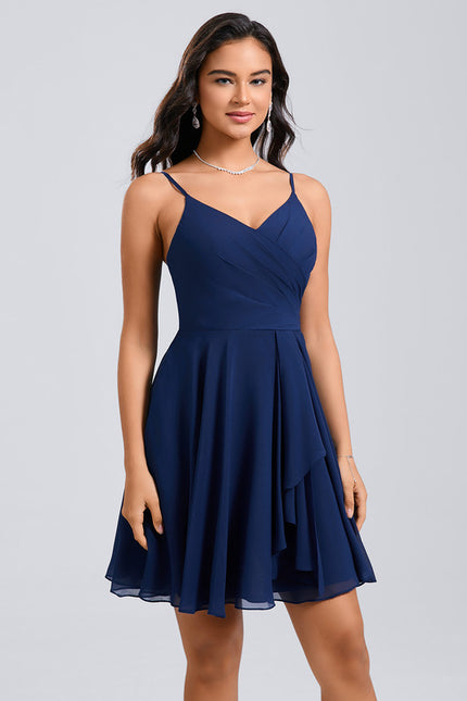 Robe De Bal Col V Marine - gallery 4
