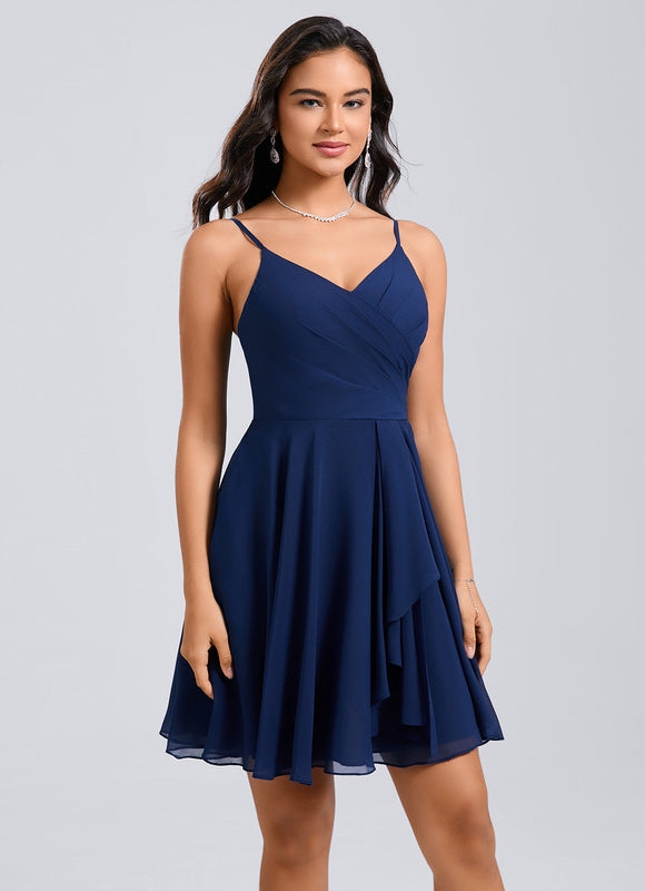 Robe De Bal Col V Marine - gallery 4