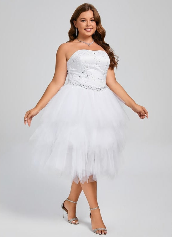 Robe De Bal Éblouissante Blanc - gallery 7
