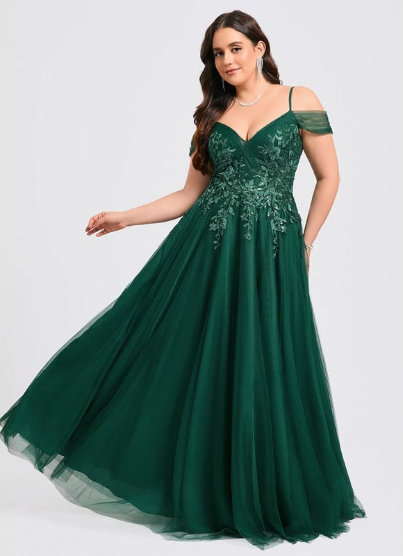 Robe De Bal Tulle Émeraude - gallery 5
