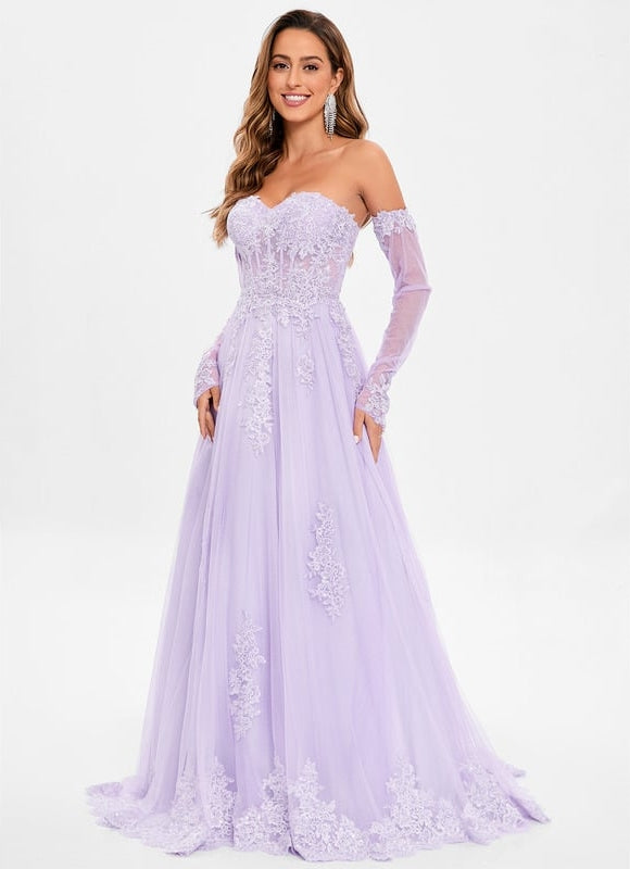 Robe De Bal Lilas Romantique - gallery 5