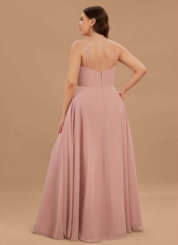 Robe De Bal Longue Fluide Bleu - gallery 5