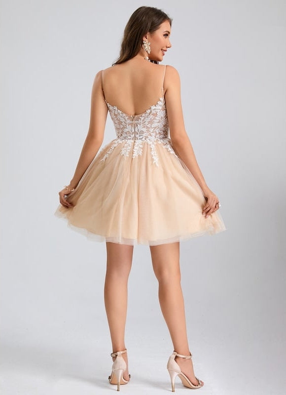 Robe De Bal Courte Tulle Brodée - gallery 5