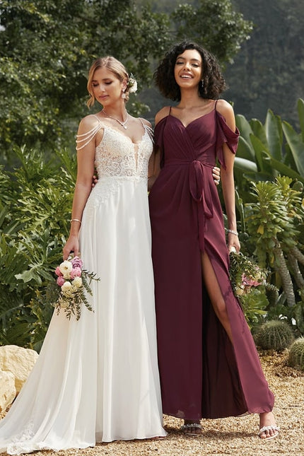 Robe De Bal Fluide Bordeaux - gallery 6