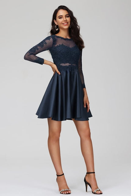 Robe De Bal Satinée Noire - gallery 2