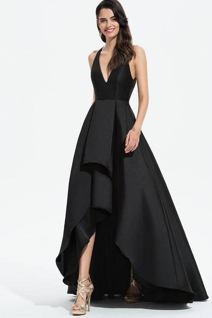 Robe De Bal Asymétrique Satinée - gallery 3