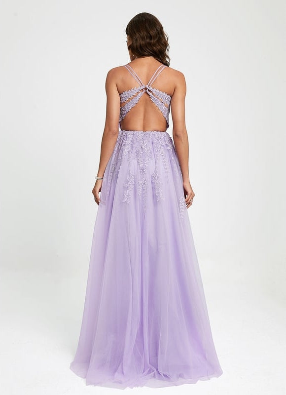 Robe De Bal Lavande Élégante - gallery 8