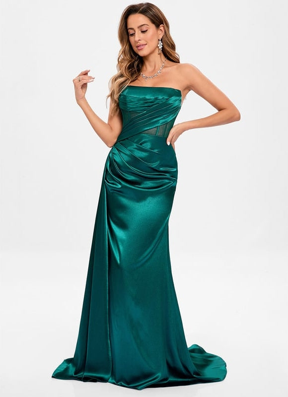 Robe De Bal Satinée Ajustée - gallery 2