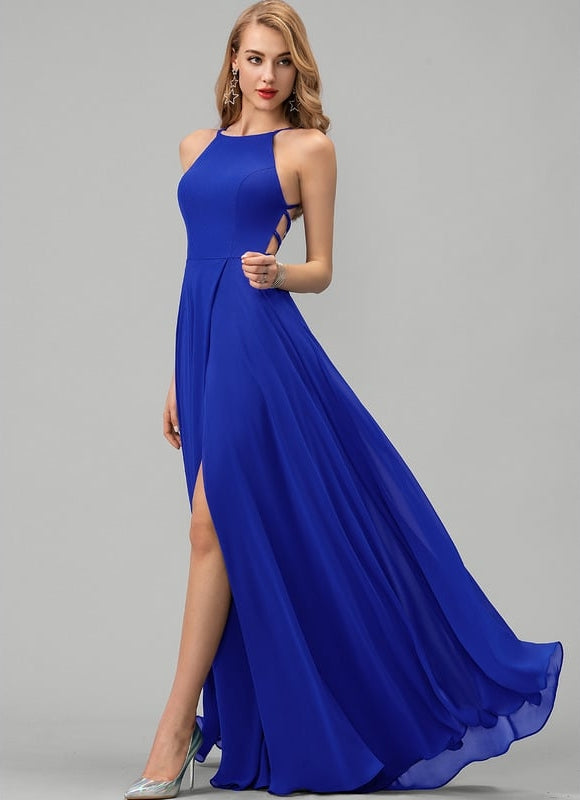 Robe De Bal Fluide Bleue