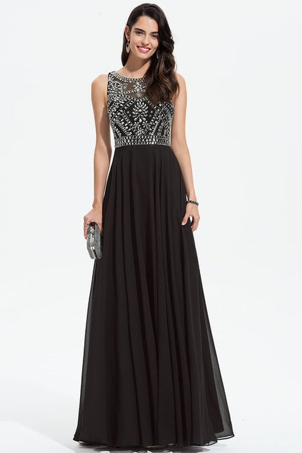 Robe De Bal Chiffon Noir - gallery 2
