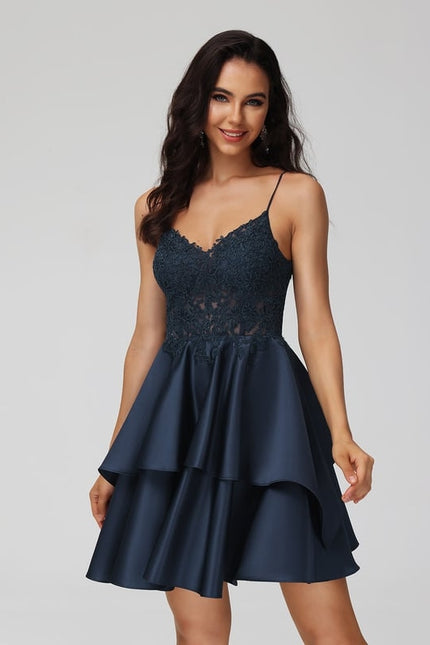 Robe De Bal Satinée Courte - gallery 4