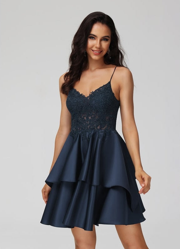 Robe De Bal Satinée Courte - gallery 4