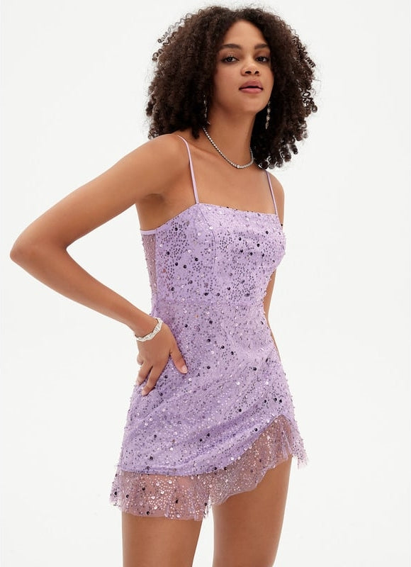 Robe De Bal Pailletée Lilas - gallery 6