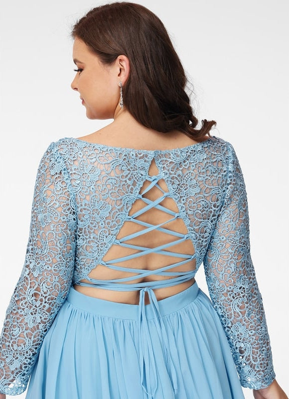 Robe De Bal À Volants Marine - gallery 8