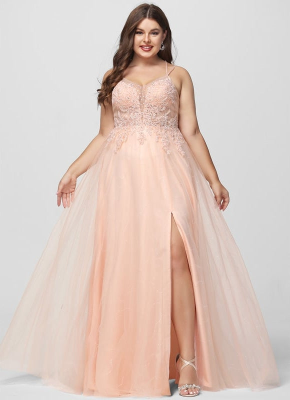 Robe De Bal Rose Élégante - gallery 5