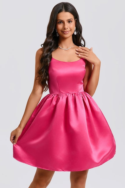 Robe De Bal Satin Fuchsia - gallery 1