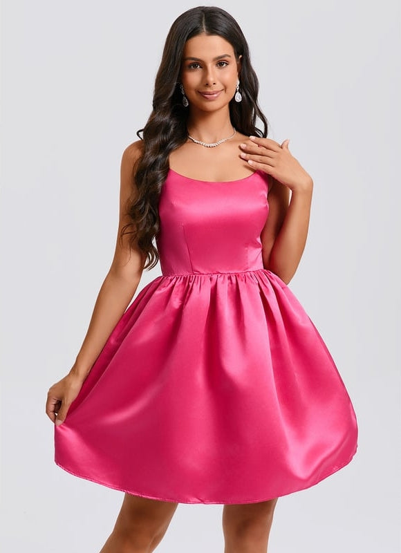 Robe De Bal Satin Fuchsia - gallery 1