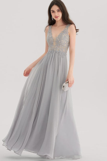 Robe De Bal Gris Lumineux