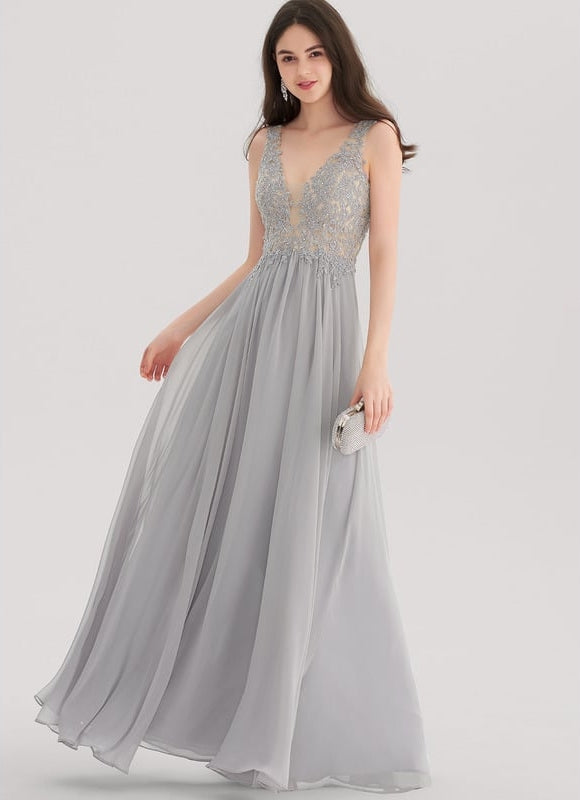 Robe De Bal Gris Lumineux