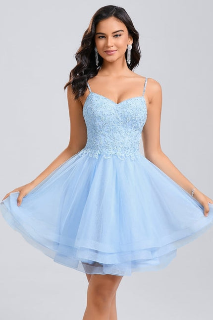 Robe De Bal Tulle Bleu Clair