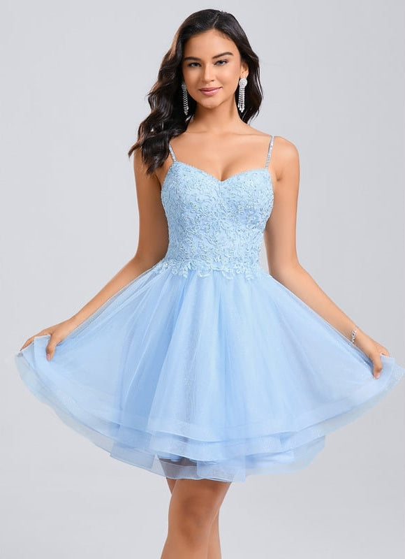 Robe De Bal Tulle Bleu Clair