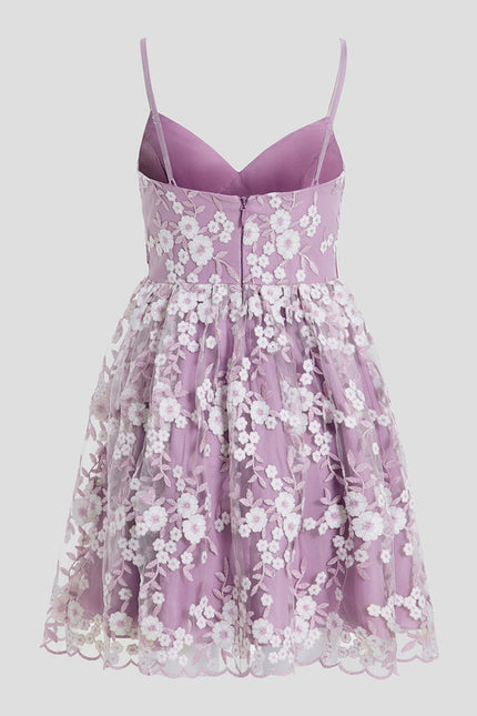 Robe De Bal Lilas Florale - gallery 9