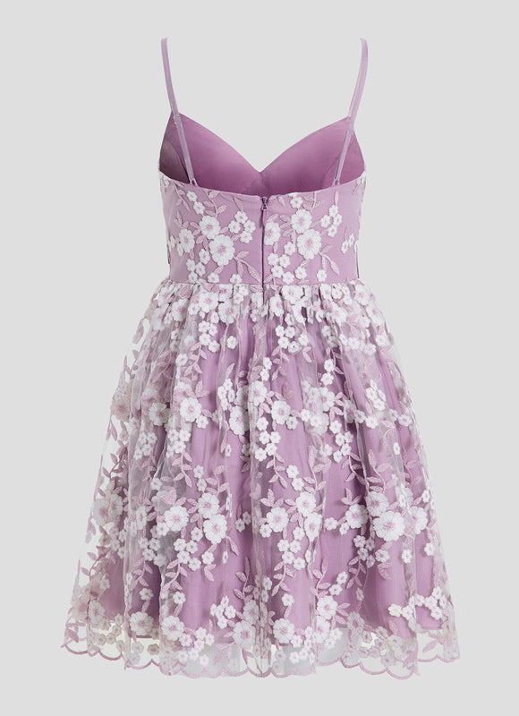 Robe De Bal Lilas Florale - gallery 9