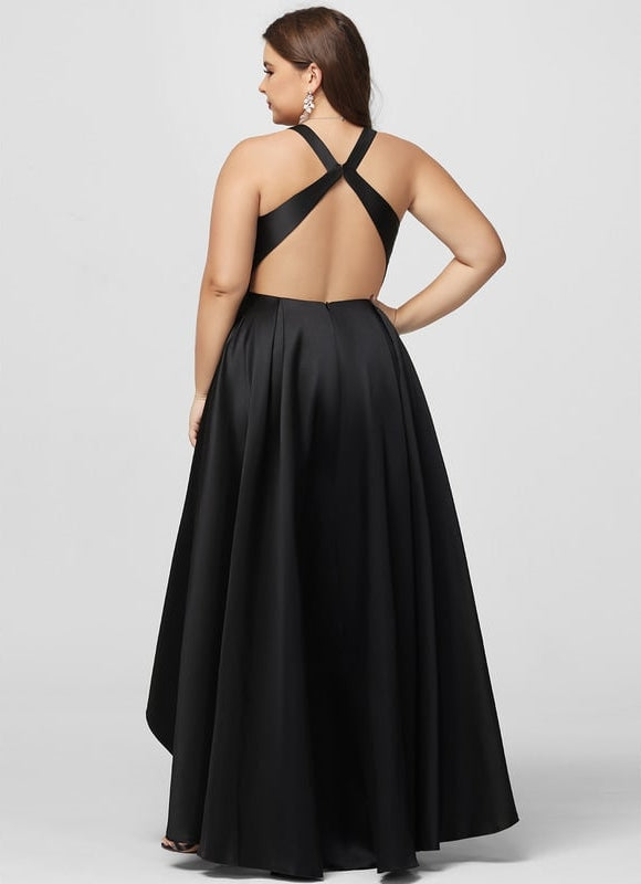 Robe De Bal Asymétrique Satinée - gallery 7