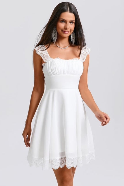 Robe De Bal Courte En Dentelle - gallery 2