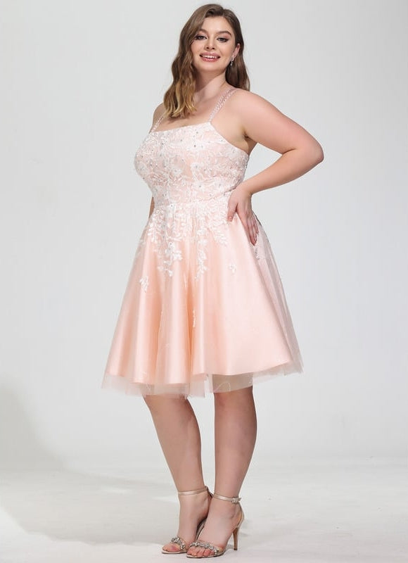 Robe De Bal Tulle Pêche Décorée - gallery 6