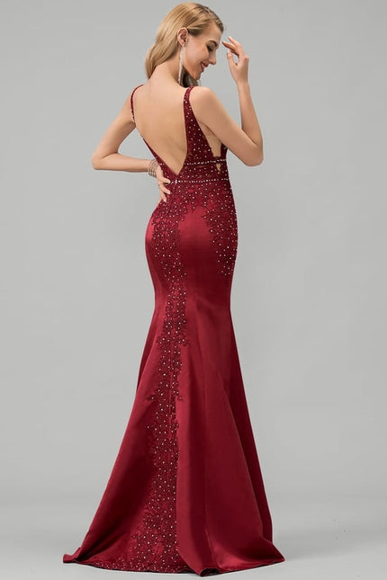 Robe De Bal Satinée Rubis - gallery 3