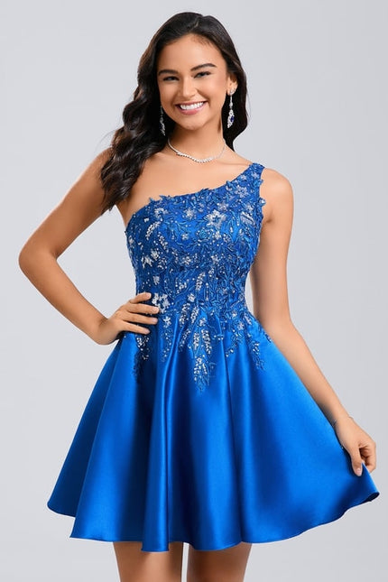 Robe De Bal Bleu Vif Ornée - gallery 2