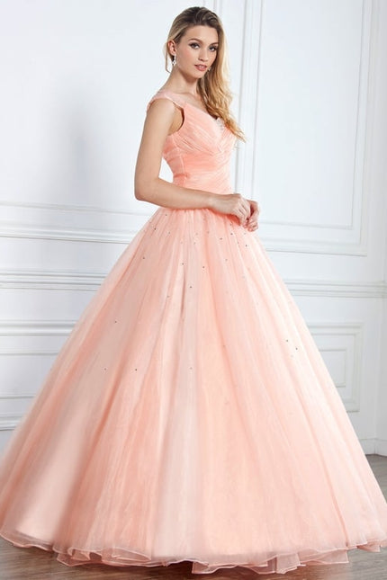 Robe De Bal Pêche Éclatante - gallery 1