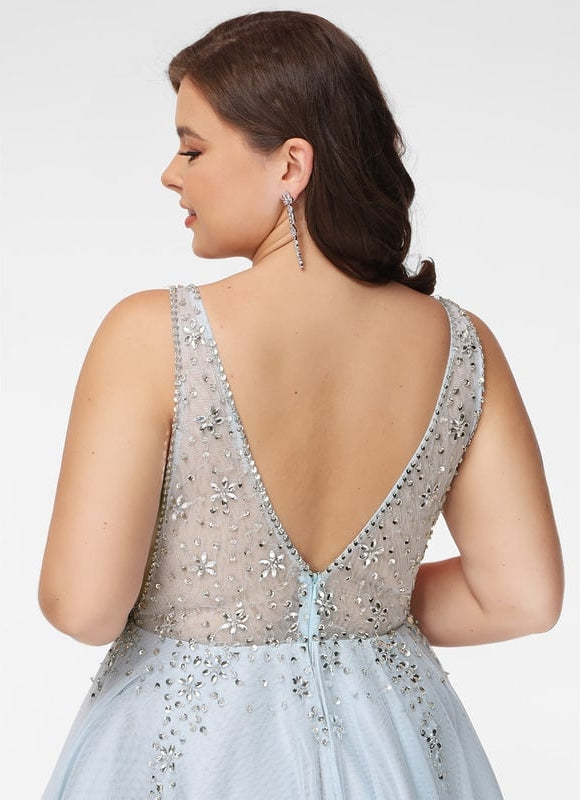 Robe De Bal Tulle Scintillant Azur - gallery 7