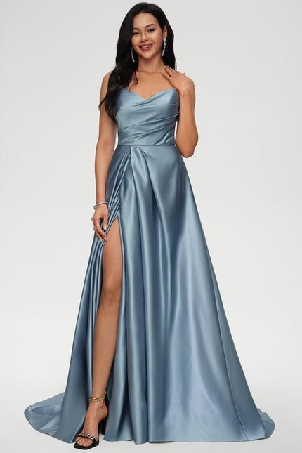 Robe De Bal Fluide Argentée