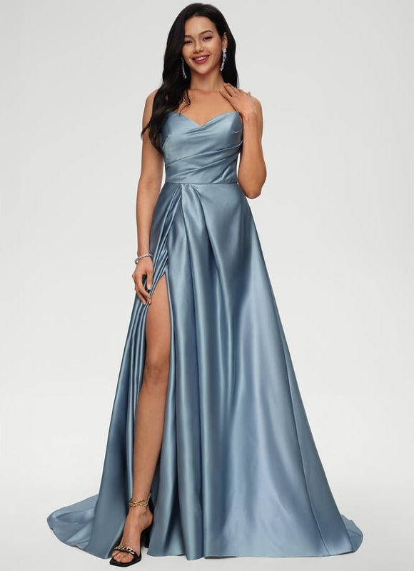 Robe De Bal Fluide Argentée