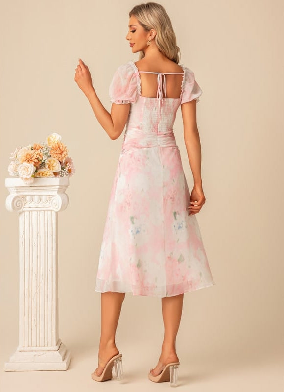 Robe De Bal Florale Pastel - gallery 2
