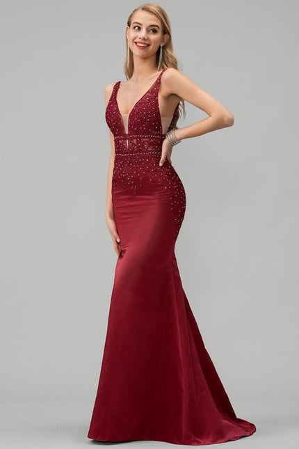 Robe De Bal Satinée Rubis - gallery 4