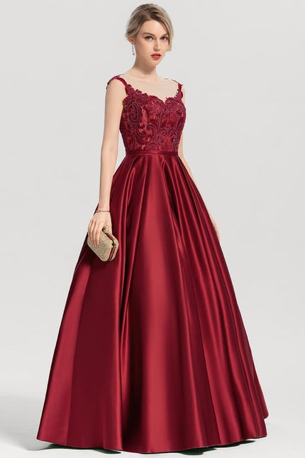 Robe De Bal Éblouissante Bordeaux - gallery 3