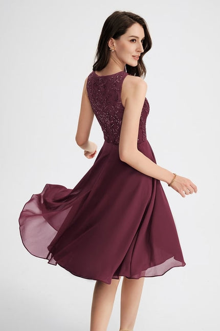 Robe De Bal Aubergine Flottante - gallery 2